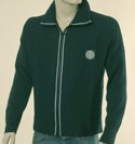 Mens Stone Island Navy Full Zip Cotton Sweater with Concealed Hood