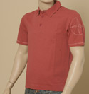 Stone Island Mens Stone Island Rust Short Sleeve Cotton Polo Shirt