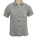 Stone Island Mid Grey Short Sleeve Linen Shirt