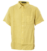 Stone Island Mustard Yellow Short Sleeve Shirt