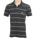 Stone Island Navy and White Stripe Polo Shirt