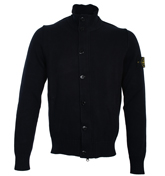 Stone Island Navy Full Zip and Button Cardigan