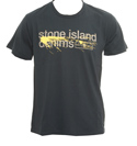 Stone Island Navy T-Shirt with Yellow Logo