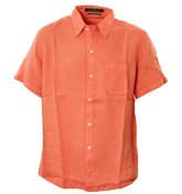 Stone Island Orange Short Sleeve Shirt