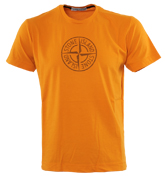 Stone Island Orange Short Sleeve T-Shirt