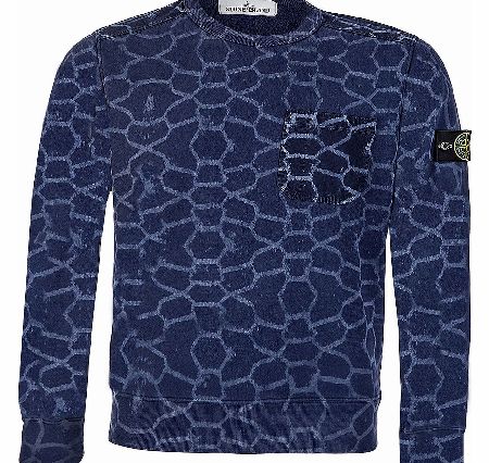 Stone Island Pebbled Print Sweatshirt Blue