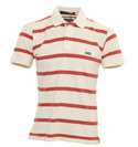 Stone Island Red and Cream Stripe Polo Shirt