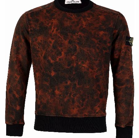 Stone Island Red Camouflage Print Sweatshirt