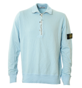 Stone Island Sky Blue 1/4 Zip Sweatshirt