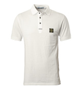 Stone Island White Pique Polo Shirt