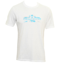 Stone Island White T-Shirt with Blue Logo
