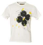 Stone Island White T-Shirt with Printed Logo