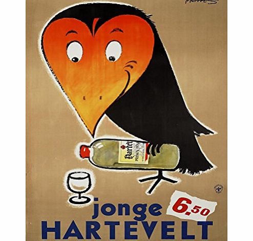 Stones Vintage Danish Beverages JONGE HARTEVELT Reproduction Poster on 200gsm A3 Satin Silk Low Gloss Art Card