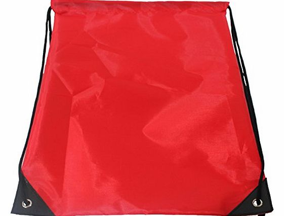 Drawstring Bag for Gym, Swimming, School Dance, Boots, Shoes, PE etc. 11 Clolours, from LHTH (Red)