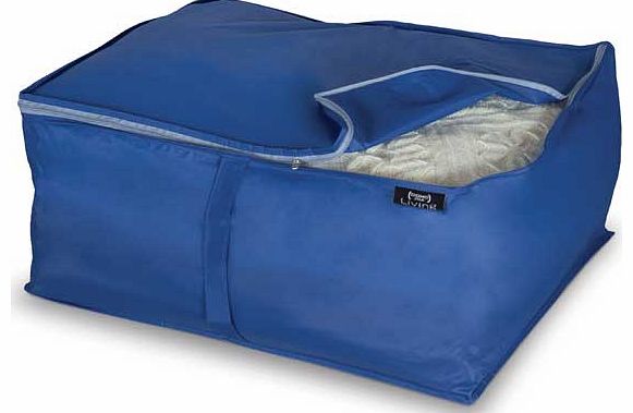 Storeasy Blue Peva 2 Piece Blanket Storage Set - Medium