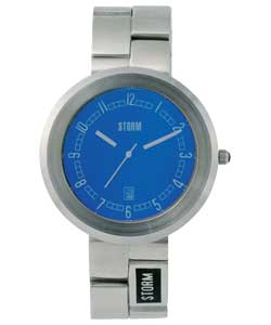 storm Gents Blue Dial Silver Bracelet Watch