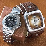 Mens Sation Charcoal Dial Bracelet Watch
