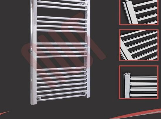 Straight Chrome Ladder Rails 600mm(w) x 1000mm(h) Straight Chrome Heated Towel Rail, Radiator, Warmer 2003 BTUs Bathroom Central Heating Ladder Rail (Horizontal Bar Pattern: 3-4-4-8)