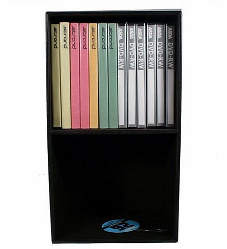 Strand Brown Leather Look and Feel Upright DVD Unit ( Holds up to 26 DVDs)