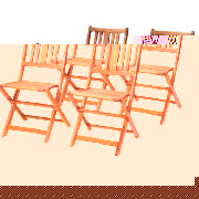 Hardwood Folding Chairs, Pack Of 4