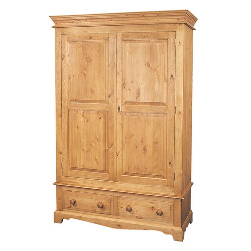 Stratford Pine Double Gents Wardrobe (2 Drawers)