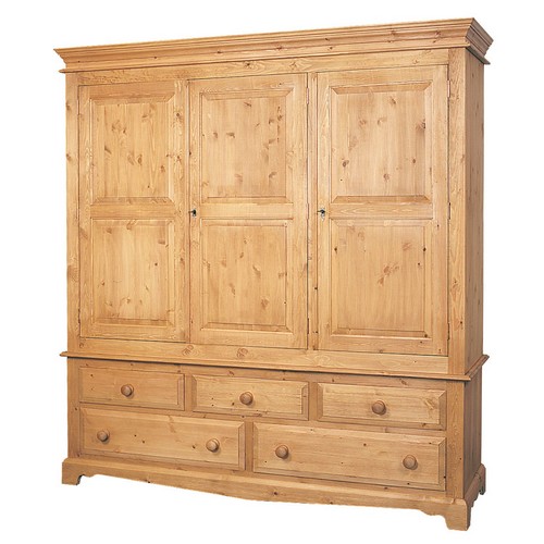 Stratford Pine Triple Gents Wardrobe (3 2