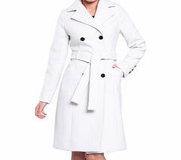 White wool blend coat