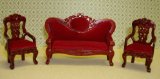 Streets Ahead Dolls House Sofa and Two Chairs 1/24th scale