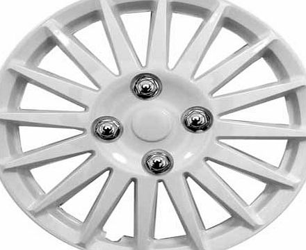 Streetwize 14 Inch White Gloss Wheel Trims