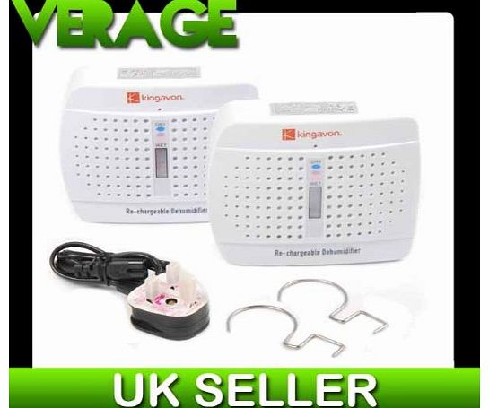 Streetwize Rechargeable Mini Dehumidifier - 2 Pack Set - Car or Caravan