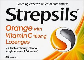 Strepsils, 2041[^]10075150 Orange with Vitamin C (100mg) Lozenges