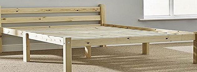 Double Pine bed 4FT Small Double Pine Bed frame - extra wide solid base slats