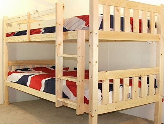 Strictly Beds Cypress Bunkbed Bunk Bed 2FT 6 small single Bunkbed - CAN BE USED BY ADULTS - with TWO sprung mattresses