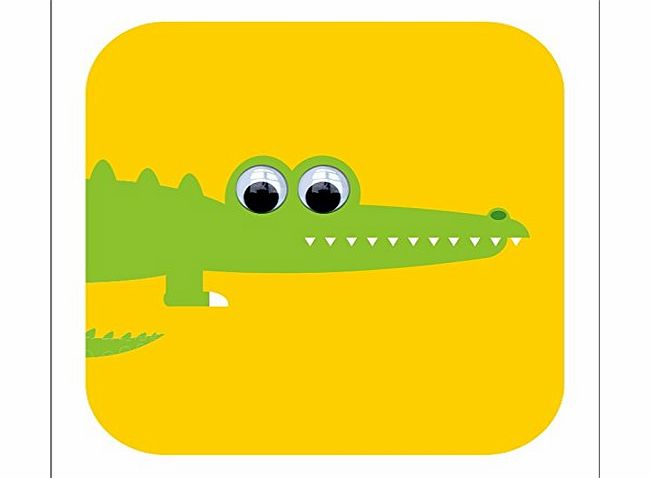 stripey cat Birthday/general greetings card - cute crocodile design with wibbly wobbly eyes