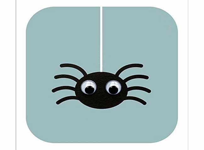 stripey cat Birthday/general greetings card - cute spider design with wibbly wobbly eyes