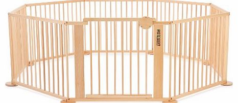 Giant playpen Strolch 1+7 for multiple use, can be used as room divider, safety gate or hearth gate
