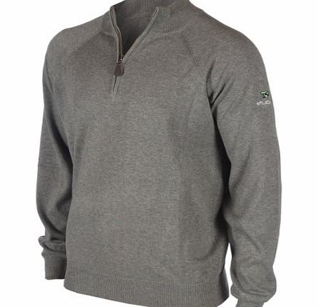 Stuburt Mens Essentials Zip Neck Sweater - Mercury Marl, Large