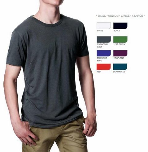 @ Royal T - Mens T-Shirt Bamboo Jersey - Charcoal Grey Size Medium M