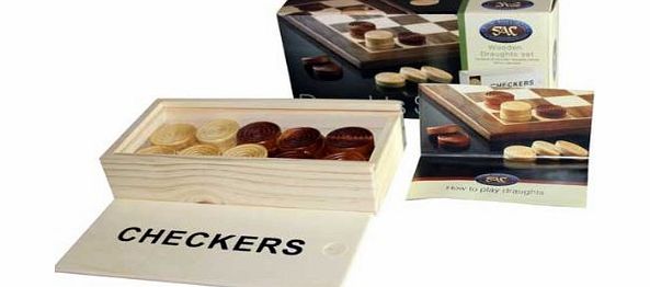 Studio Anne Carlton Wooden Draughts Board Game (30 Pieces)
