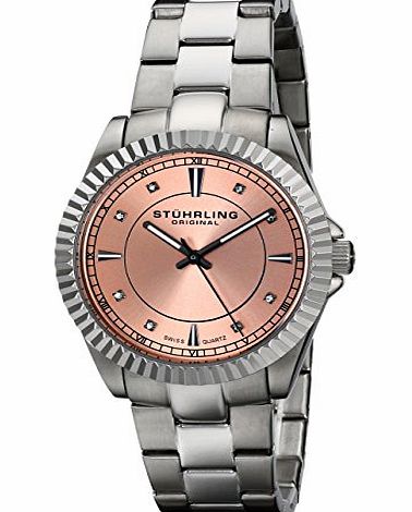 Aquadiver Lady Marine Womens Quartz Watch with Rose Gold Dial Analogue Display and Silver Stainless Steel Bracelet 408L.12114
