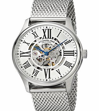 Stuhrling Original Atrium Elite Mens Automatic Watch with Silver Dial Analogue Display and Silver Stainless Steel Brace