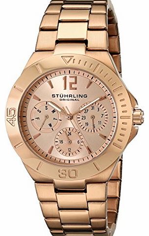 Stuhrling Original Symphony Regent Lady Capital womens quartz Watch with rose gold Dial analogue Display and rose gold plated Stainless Steel Bracelet 558.03