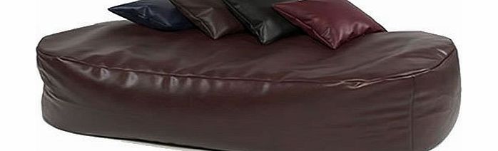 Stunning faux leather Sofa/Bed style Beanbag XXX-L HUGE 16cu FT BROWN FAUX LEATHER BEANBAG BED BEAN BAG SOFA BED