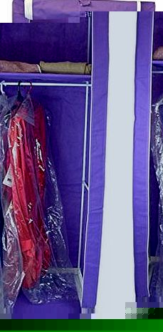 Canvas Wardrobe - Full Size Single Wardrobe With Shelf For Bedroom, Baby, Spare Room or Student Flat