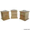 Natural Wood Tea, Coffee and Sugar Set