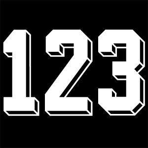 SubsideUK Retro Shadow Style White Numbers