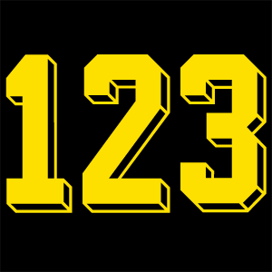SubsideUK Retro Shadow Style Yellow Numbers