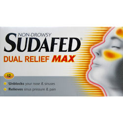 sudafed Non-Drowsy Dual Relief Max Tablets 12