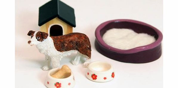 Sue Ryder New 12th Scale Dolls House Miniature Collie Dog Set