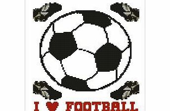 Sues-Cross-Stitch-Kits I Love Football Complete Counted Cross Stitch Kit 8``x7``